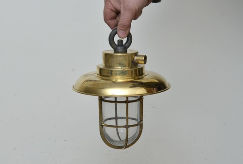 Vintage old brass ships - , lamp