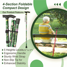 Print Folding Cane Walking
