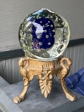 Antique Solid Crystal Ball And
