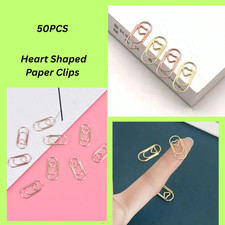 50pc Heart Shaped Paper Clips