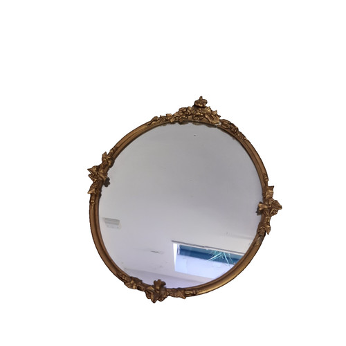 Vintage gold plaster mirror - vintage,