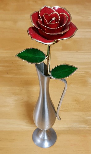 Pewter single bud vase - 26, x