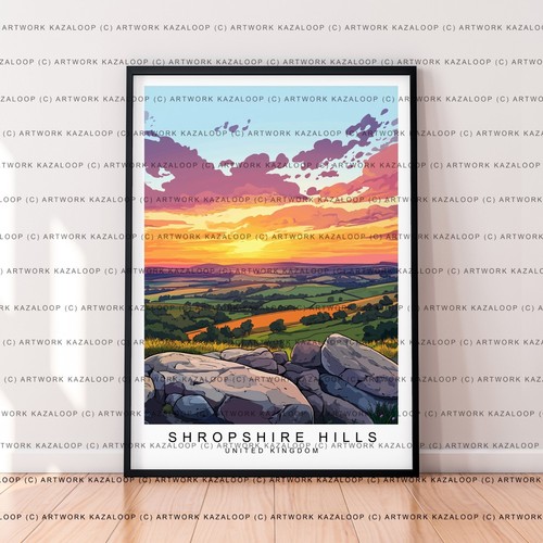Shropshire hills sunset - hills,
