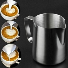 Stainless Steel Milk / Coffee Frothing Jug Frother Latte Container Metal Pitcher