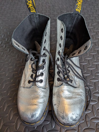 Doc martens silver boot - doc,