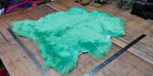 Green genuine sheepskin - green, seat