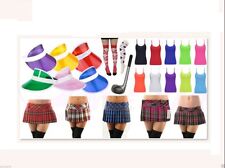 LADIES WOMENS GOLF MINI TARTAN SKIRT CLUB VISOR HAT PUB SOCKS FANCY DRESS PARTY 