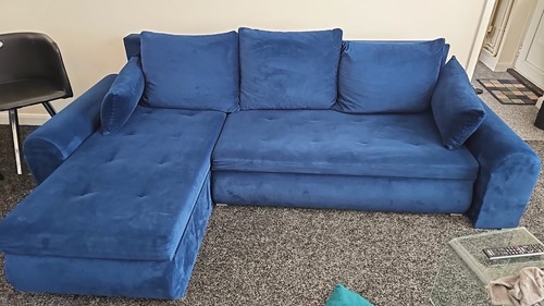 Blue velvet corner - blue,
