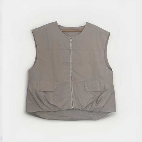 Beige oversized gilet - beige, summer