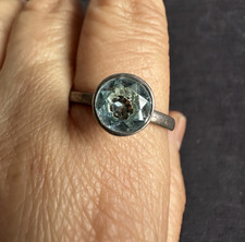 Dp India 925  Sterling Silver Blue  Sapphire Ring -UK Size V