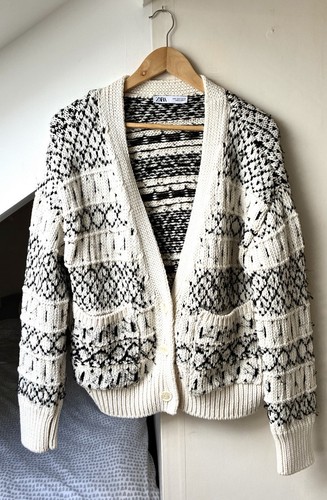 Zara white black pattern - black,