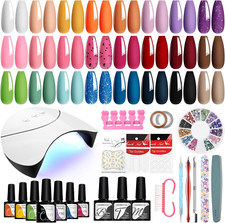 Gel Nail Polish Set with Lamp Starter Kit 24 Colours Gel Nail Kit with U V Li...