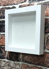 Quality White Wooden Square Deep Shadow Box Frames 6" x 6" (2030)