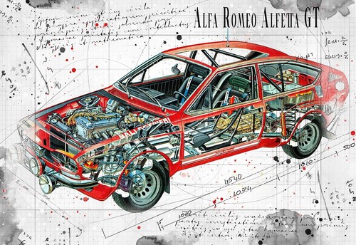 Line tech drawing alfa - line,
