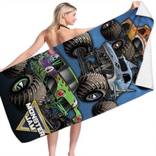 Monster Jam Swim Bath Towel Beach   Microfiber Turt 70*150cm Kids Xmas Gift