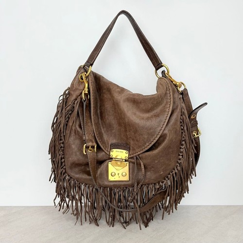 Miu leather - hobo, fringe