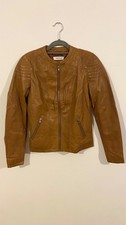 Naf Naf tan leather zipper