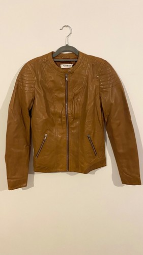 Naf tan leather zipper - naf,