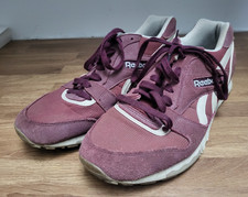 UK 9 Mens Reebok GL6000 Burgundy Suede/Fabric Trainers