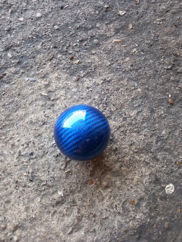 Carbon fibre blue gear knob - carbon,