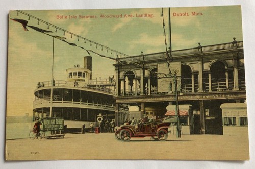 Postcard belle isle - isle, steamer