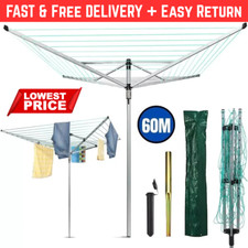 4 Arm 60m Rotary Airer Clothes