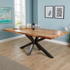 Big Furniture Warehouse Live Edge Acacia 1.6m Dining Table Spider Legs RRP £450