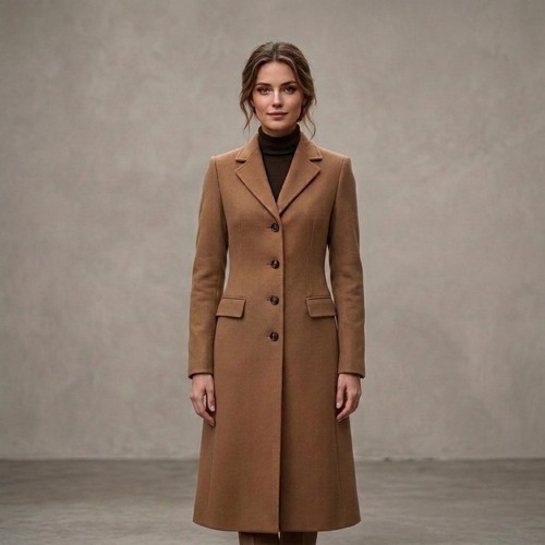 Women camel long - long, coat