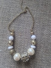 Primark Gold Cream Costume Jewellery Necklace