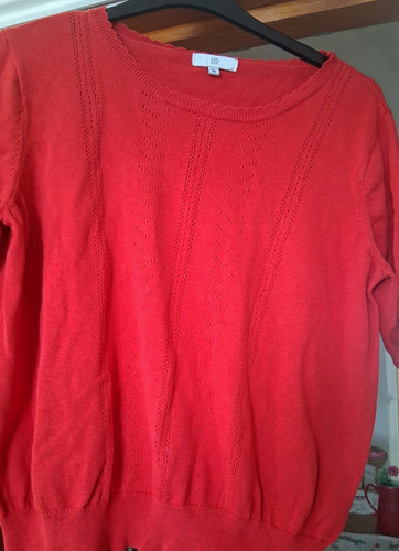 Size red pointelle - red, knit
