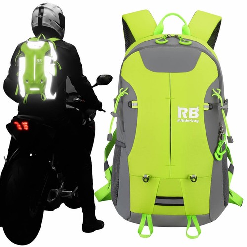 Reflective motorcycle backpack - reflective,