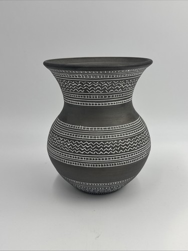 Vintage artisan grey pottery - vintage,