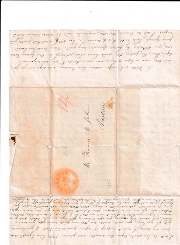 1835 maine stampless letter - 1835,