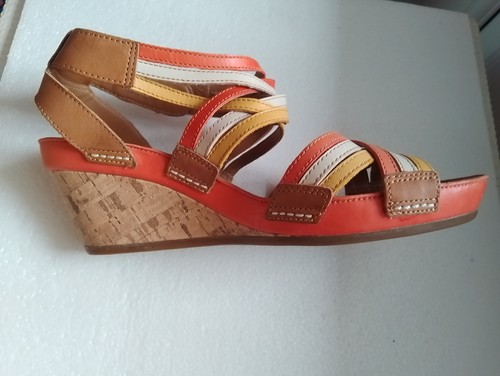 Clarks orange whte leather - clarks, rip