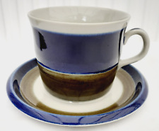 Vintage Rorstrand Cup And Saucer.Sweden.1970's. Marianne Westman. Blue,olive.