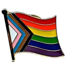 Progress Pride Pin Badge Lapel Pin Brooch LGBTQ+ Gay Trans Bi Minorities Rights