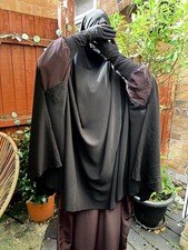 Black Khimar Cape Muslim Abaya