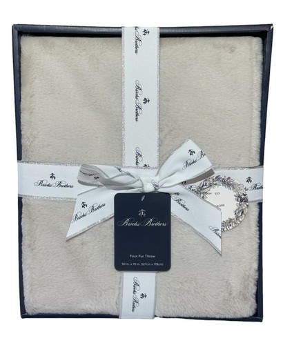 Brooks brothers faux fur throw - brooks,