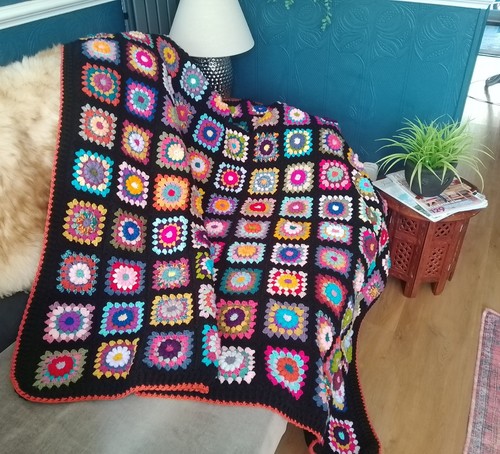 Handmade crochet blanket throw - handmade, blanket/throw