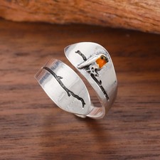 925 Sterling Silver Ring, Adjustable Thumb Ring, Statement Ring, Open Ring, Punk