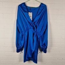 ZARA Womens Blue Satin Effect