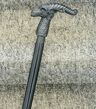 Vintage Cane Alumin Dragon Head Hardwood Walking Stick Antique Men's Cane Gift