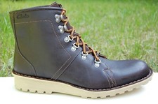 Clarks Mens Hiking Alp Boots MANLY ALPINE Chestnut Leather UK 7 / 41