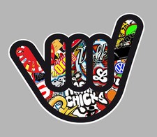 VW NO WORRY HAND 11cmx7.5cm DUB BOMB COMBI COX STICKER STICKER NA044BOMB