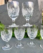 Webb Thomas 5" Crystal Wine Glass Goblet Glasses x6 St. Andrews Pattern