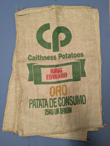 Vintage hessian potato sacks - hessian,