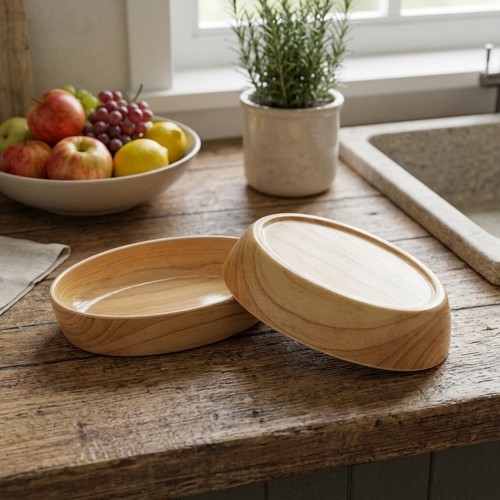 Melamine oval bowl rustic wood - melamine,