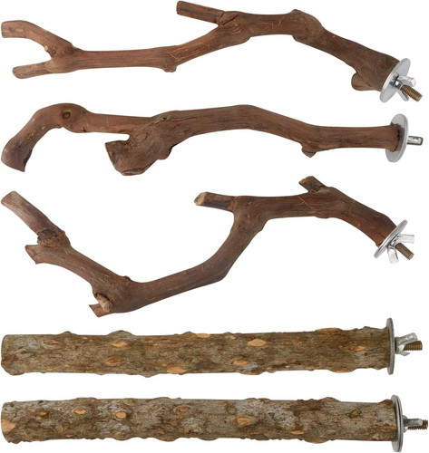 5pcs bird perch stand - 5pcs, natural