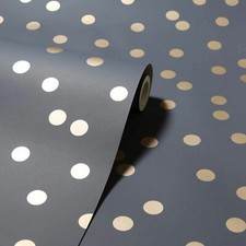 Arthouse Metallic Polka Dot Wallpaper Dotty Spots Charcoal Rose Gold 685001