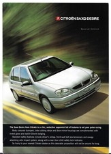 Citroen Saxo Desire Limited Edition 2000 UK Market Single Sheet Sales Brochure
